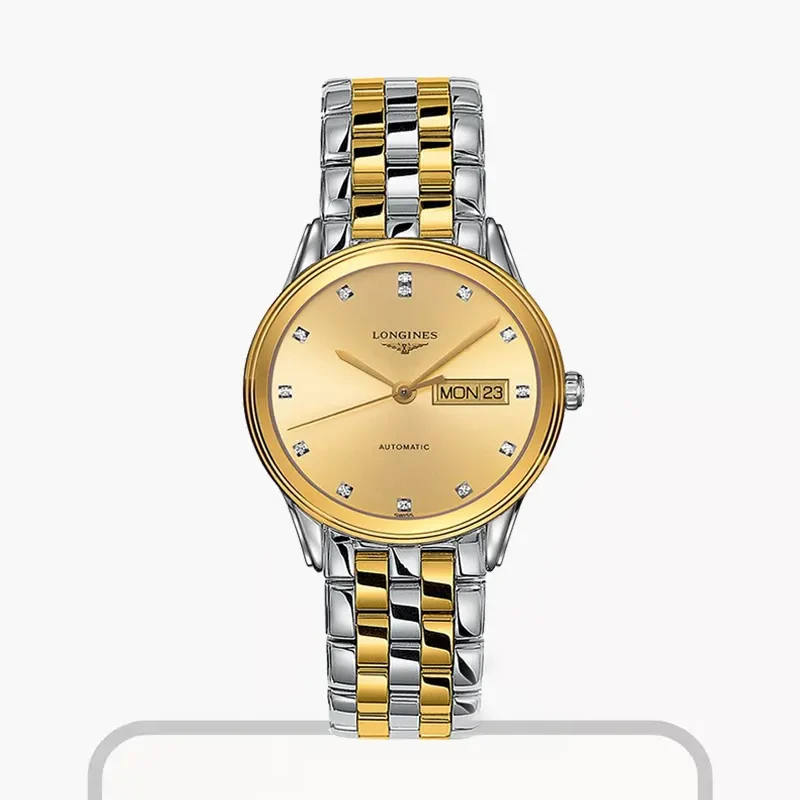 Longines Flagship Automatic Gold Dial Men's Watch- L4.899.3.37.7